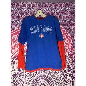 Chicago Cubs Youth Sweatshirt Blue Red Size Large MLB